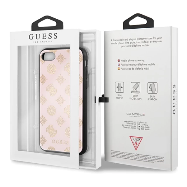 Чохол Guess Peony G Double Layer Glitter для iPhone SE 2022/SE 2020 | 8 | 7 Light Pink (GUHCI8TGGPLP)