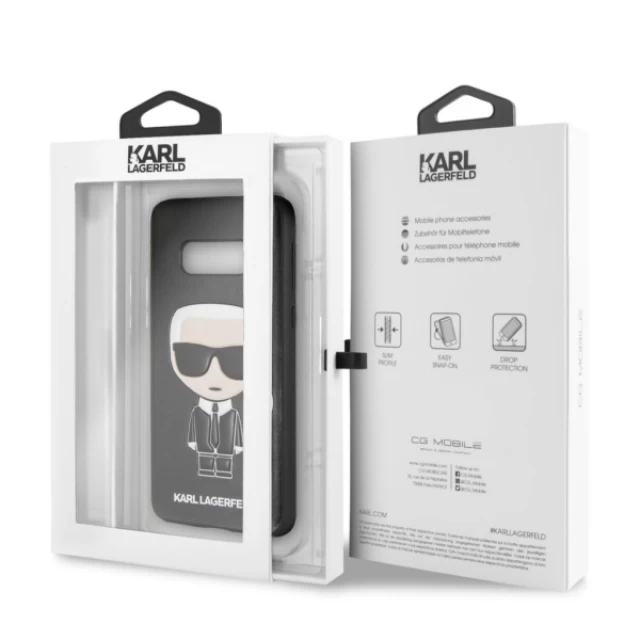 Чехол Karl Lagerfeld Iconic Karl Embossed для Samsung Galaxy S10e G970 Black (KLHCS10LIKPUBK)