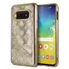 Чехол Guess 4G Peony Liquid Glitter для Samsung Galaxy S10e Gold (GUHCS10LPEOLGGO)