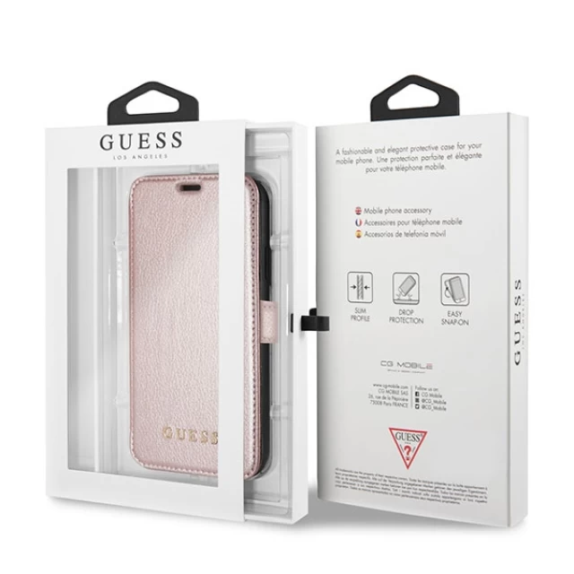 Чохол Guess Iridescent для iPhone X | XS Rose Gold (GUFLBKPXIGLRG)