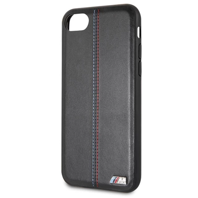 Чехол BMW для iPhone 7 | 8 | SE 2022 | 2020 Tricolor Stiches Black (BMHCI8MTRIBK)