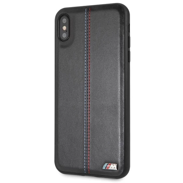 Чохол BMW для iPhone XS Max Tricolor Stiches Black (BMHCI65MTRIBK)