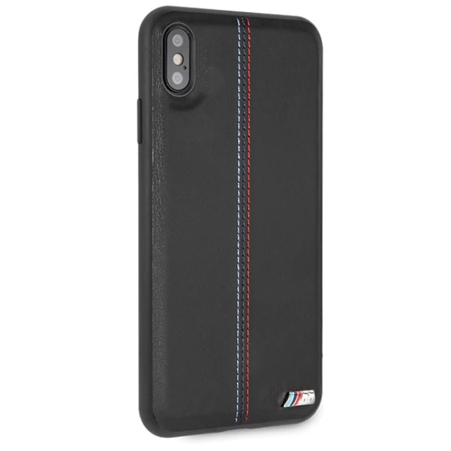 Чехол BMW для iPhone XS Max Tricolor Stiches Black (BMHCI65MTRIBK)