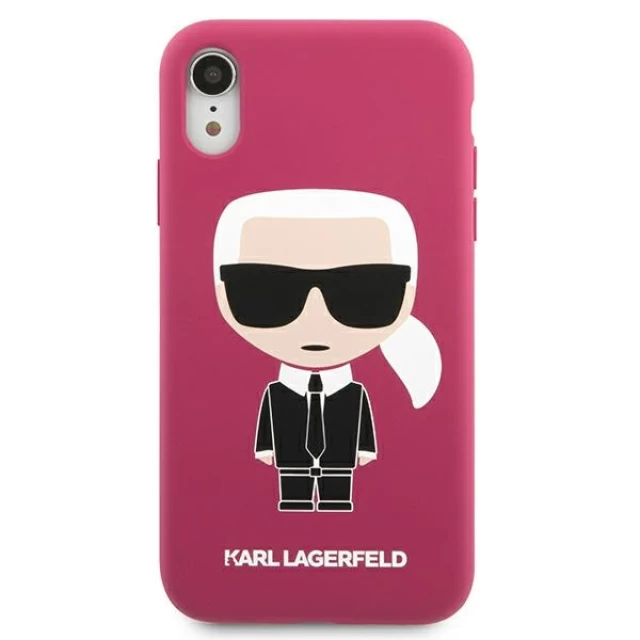 Чохол Karl Lagerfeld Silicone Ikonik для iPhone XR Fushia (KLHCI61SLFKFU)