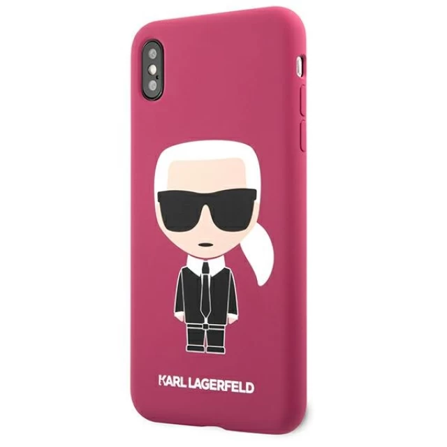 Чохол Karl Lagerfeld Silicone Ikonic для iPhone XS Max Fuschia (KLHCI65SLFKFU)