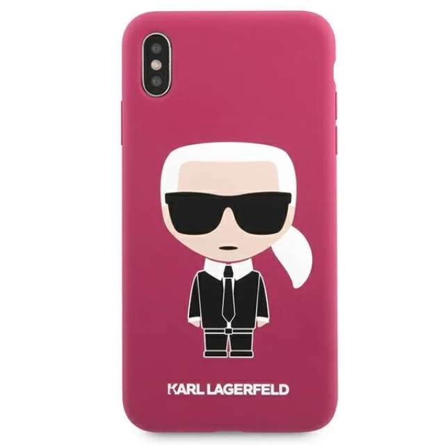 Чехол Karl Lagerfeld Silicone Ikonic для iPhone XS Max Fuschia (KLHCI65SLFKFU)