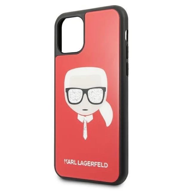 Чохол Karl Lagerfeld Glitter Karl's Head для iPhone 11 Pro Red (KLHCN58DLHRE)