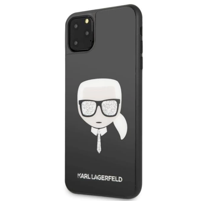 Чохол Karl Lagerfeld Glitter Karl's Head для iPhone 11 Pro Max Black (KLHCN65DLHBK)