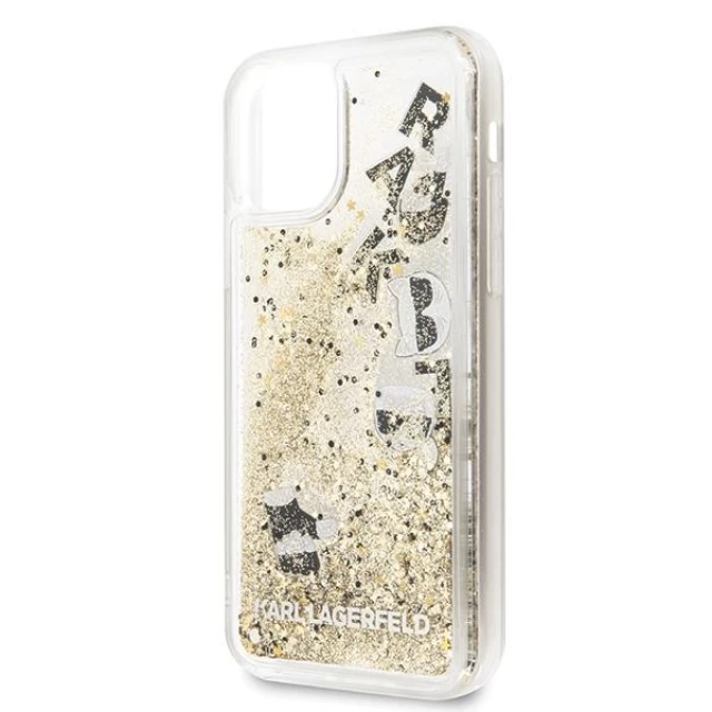 Чехол Karl Lagerfeld Glitter Floatting Charms для iPhone 11 Pro Black/Gold (KLHCN58ROGO)