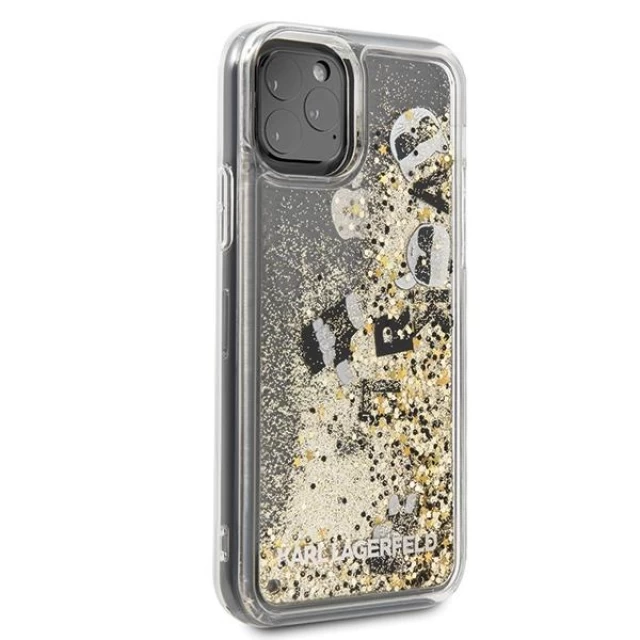 Чехол Karl Lagerfeld Glitter Floatting Charms для iPhone 11 Pro Black/Gold (KLHCN58ROGO)