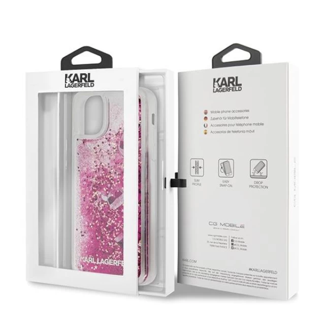 Чехол Karl Lagerfeld Glitter Floatting Charms для iPhone 11 Pro Max Pink Gold (KLHCN65ROPI)