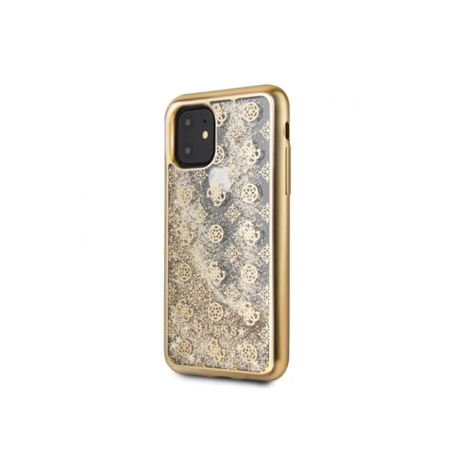 Чехол Guess 4G Peony Liquid Glitter для iPhone 11 Gold (GUHCN61PEOLGGO)