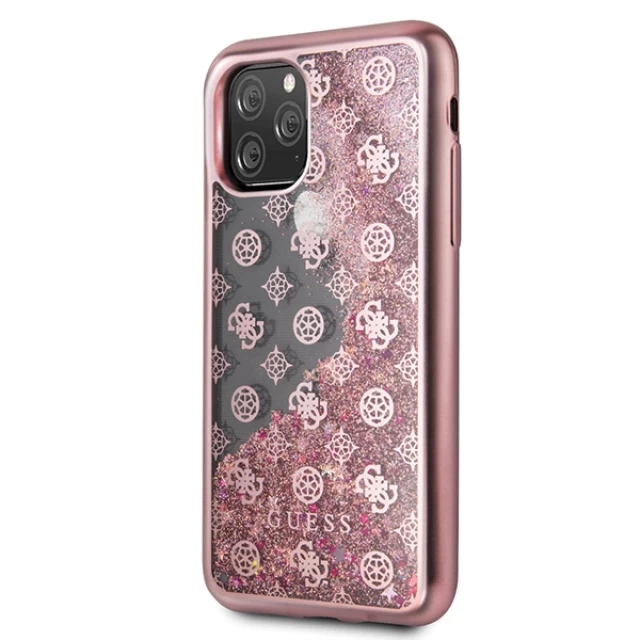 Чехол Guess 4G Peony Liquid Glitter для iPhone 11 Pro Rose Gold (GUHCN58PEOLGPI)