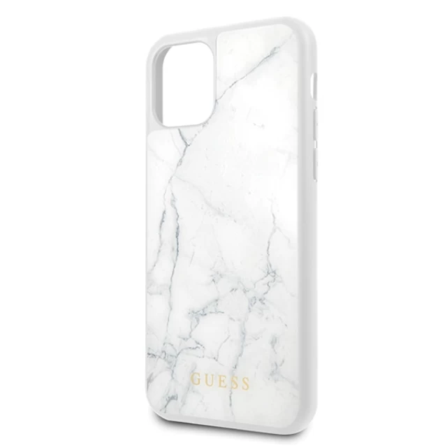 Чехол Guess Marble Glass для iPhone 11 White (GUHCN61HYMAWH)