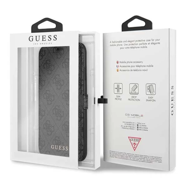Чехол-книжка Guess 4G Book для iPhone 11 Pro Max Grey (GUFLBKSN654GG)