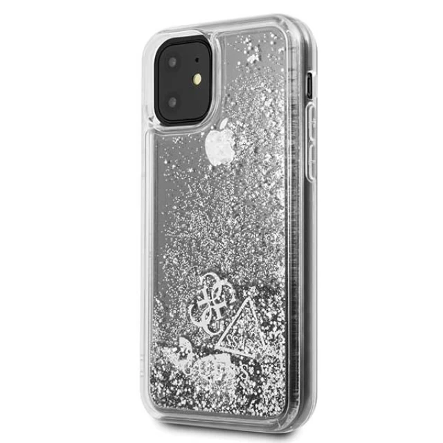 Чехол Guess Glitter Hearts для iPhone 11 Silver (GUHCN61GLHFLSI)