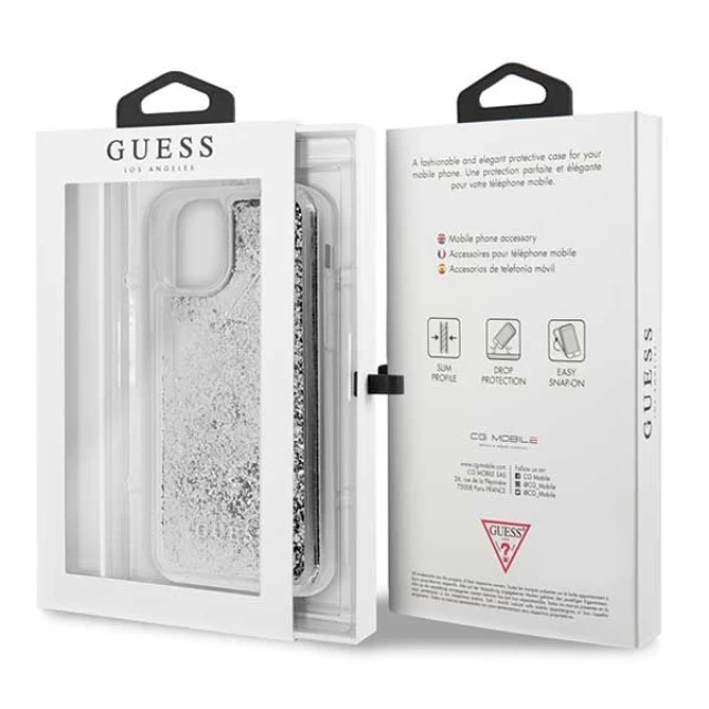 Чехол Guess Glitter Hearts для iPhone 11 Silver (GUHCN61GLHFLSI)