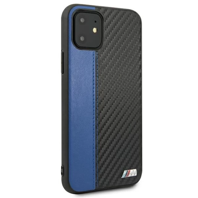 Чехол BMW для iPhone 11 PU Carbon Blue (BMHCN61MCARBL)