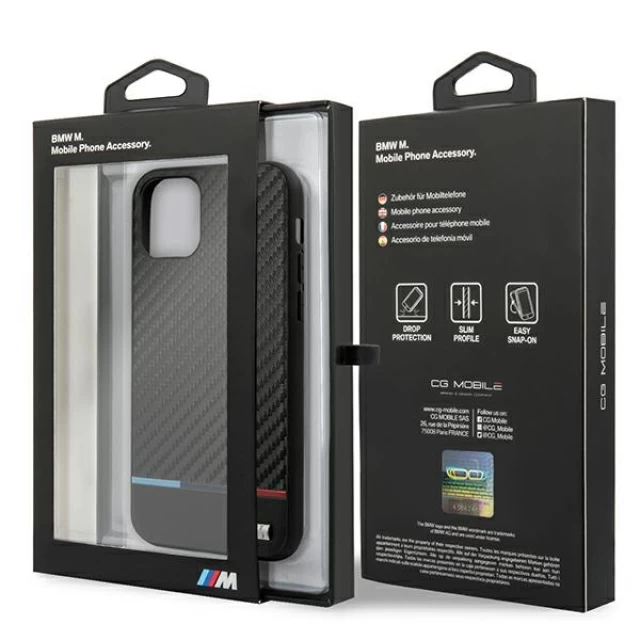Чохол BMW для iPhone 11 M Collection PU Carbon Stripe Black (BMHCN61PUCARTCBK)