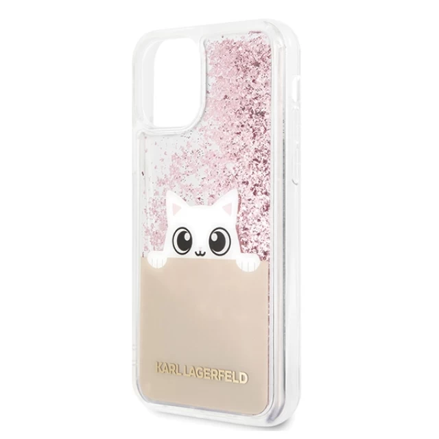 Чохол Karl Lagerfeld Liquid Glitter для iPhone 11 Pink Gold (KLHCN61PABGNU)