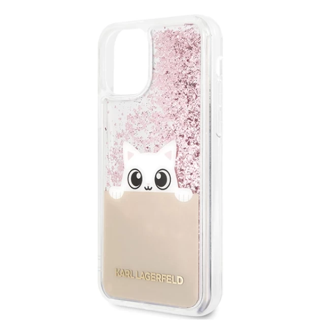 Чехол Karl Lagerfeld Peek a Boo Liquid Glitter для iPhone 11 Pro Max Pink Gold (KLHCN65PABGNU)