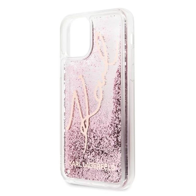 Чохол Karl Lagerfeld Liquid Glitter Signature для iPhone 11 Pro Max Pink Gold (KLHCN65TRKSRG)