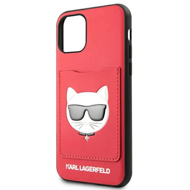 Чохол Karl Lagerfeld Choupette Head Cardslot для iPhone 11 Red (KLHCN61CSKCRE)