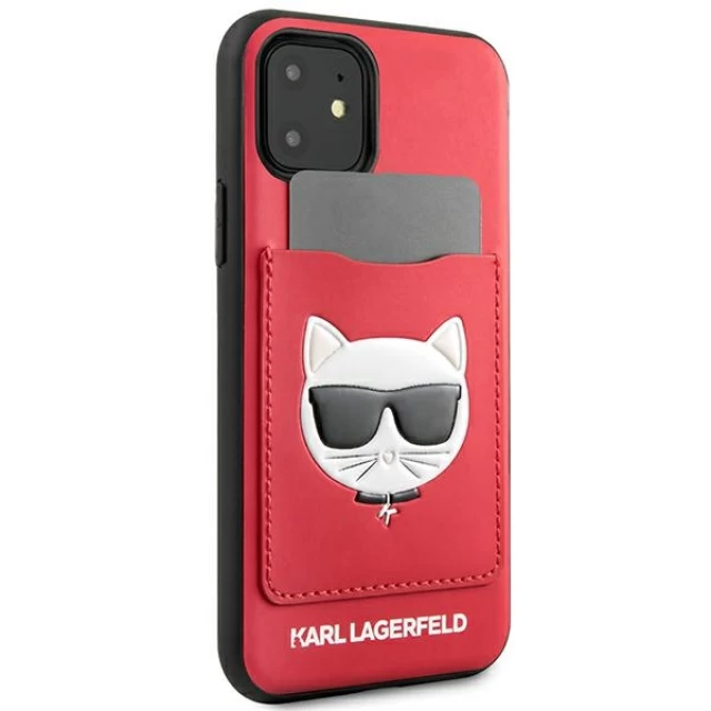 Чохол Karl Lagerfeld Choupette Head Cardslot для iPhone 11 Red (KLHCN61CSKCRE)