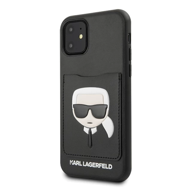 Чехол Karl Lagerfeld Karl's Head Cardslot для iPhone 11 Black (KLHCN61CSKCBK)