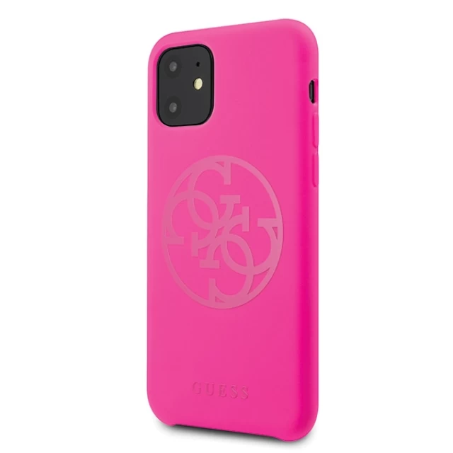 Чохол Guess Silicone 4G Tone On Tone для iPhone 11 Fuchsia (GUHCN61LS4GFU)