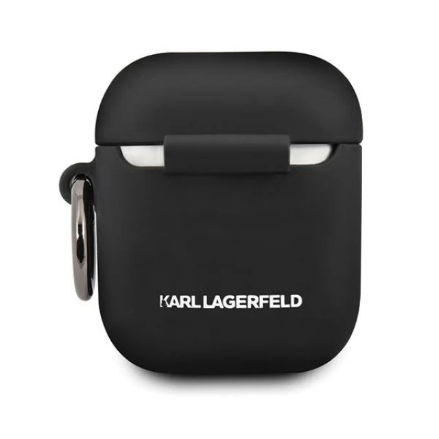 Чохол Karl Lagerfeld Silicone Iconic для AirPods 2/1 Black (KLACCSILKHBK)