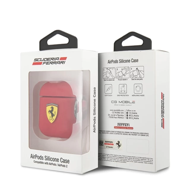 Чохол для навушників Ferrari Silicone для AirPods 1 | 2 Red (FESACCSILSHRE)