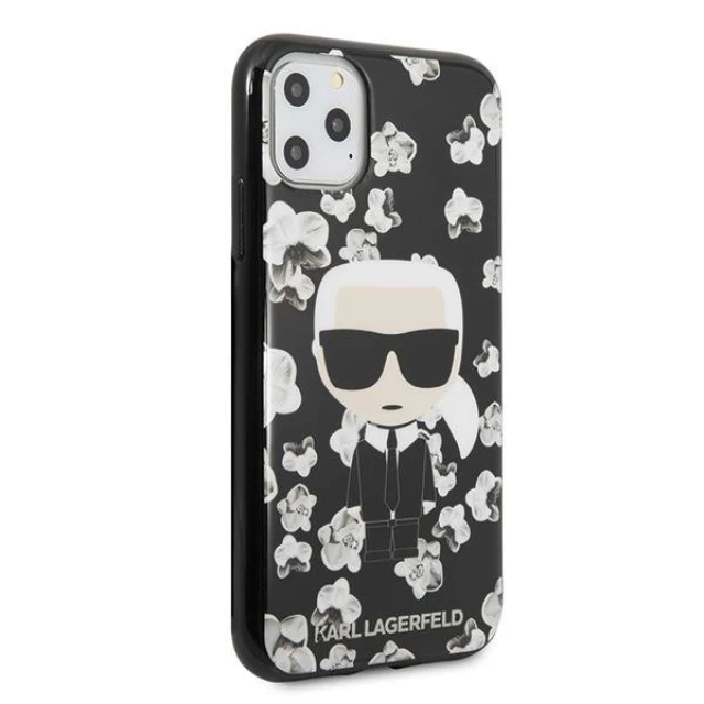 Чохол Karl Lagerfeld Flower Iconic Karl для iPhone 11 Pro Black (KLHCN58FLFBBK)