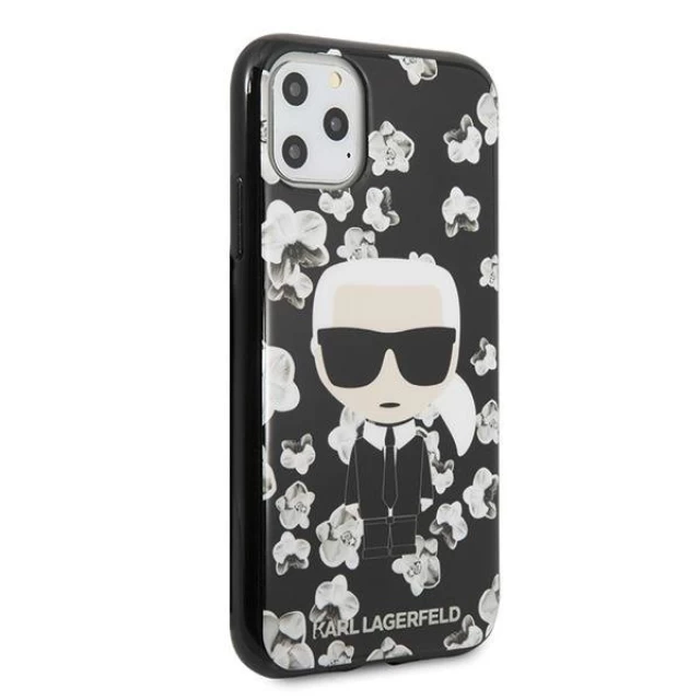 Чехол Karl Lagerfeld Flower Iconic Karl для iPhone 11 Pro Black (KLHCN58FLFBBK)