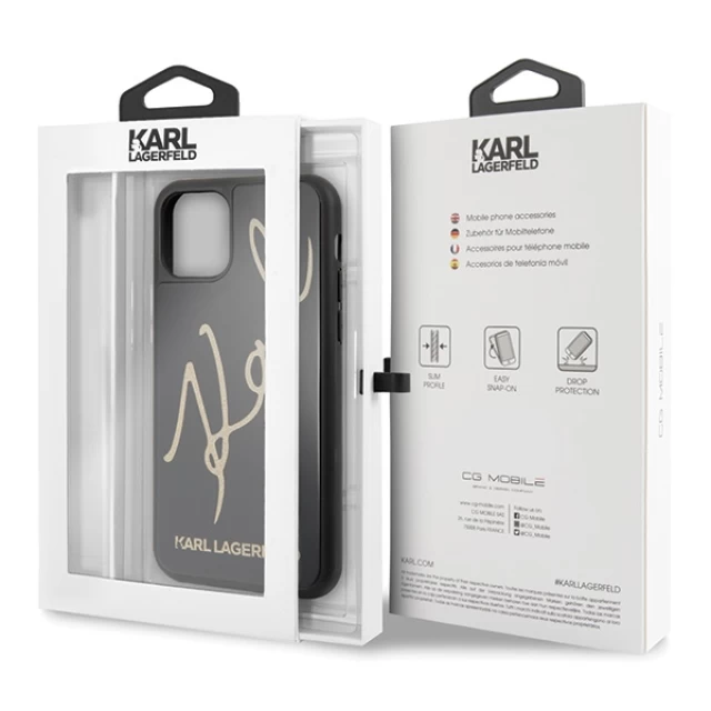 Чохол Karl Lagerfeld Signature Glitter для iPhone 11 Black (KLHCN61DLKSBK)