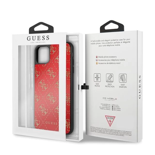 Чехол Guess 4G Double Layer Glitter для iPhone 11 Pro Max Red (GUHCN654GGPRE)