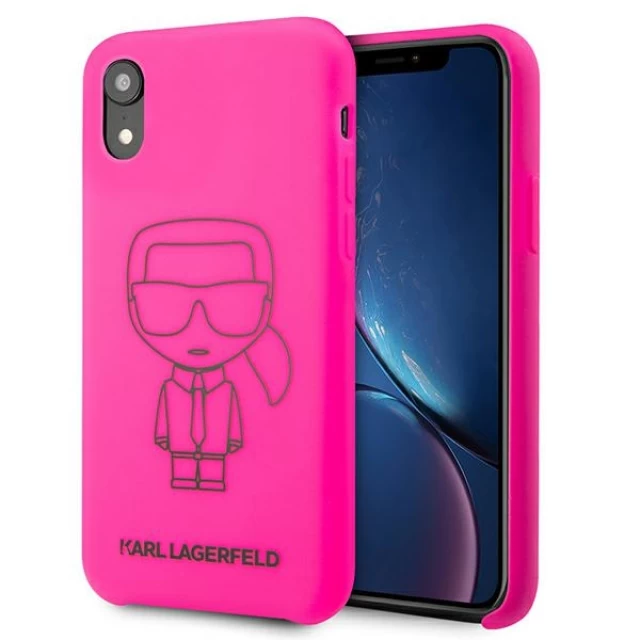 Чохол Karl Lagerfeld Ikonik Neon Outline для iPhone XR Pink (KLHCI61SILFLPI)