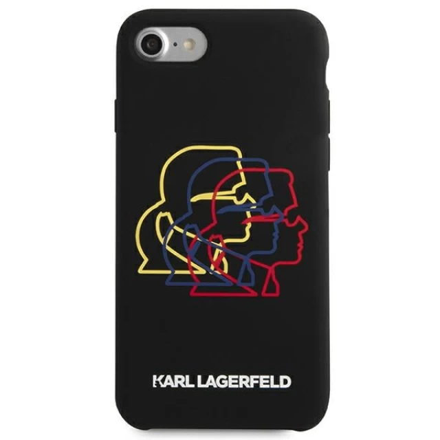 Чохол Karl Lagerfeld Silicone Triple Heads для iPhone SE 2022/SE 2020 | 8 | 7 Black (KLHCI8SLGKBK)