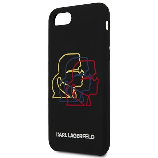 Чохол Karl Lagerfeld Silicone Triple Heads для iPhone SE 2022/SE 2020 | 8 | 7 Black (KLHCI8SLGKBK)
