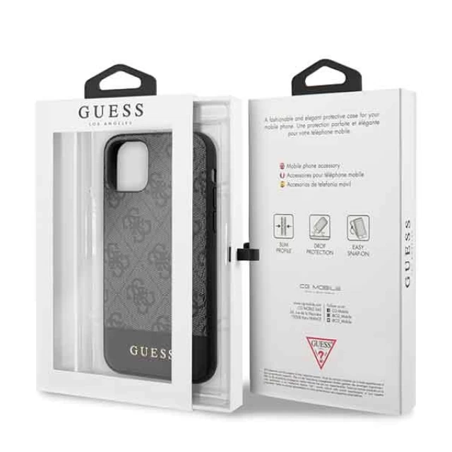 Чехол Guess 4G Stripe Collection для iPhone 11 Grey (GUHCN61G4GLGR)