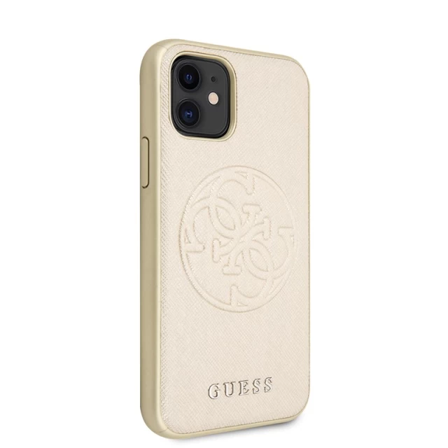 Чохол Guess Saffiano 4G Circle Logo для iPhone 11 Gold (GUHCN61RSSASGO)