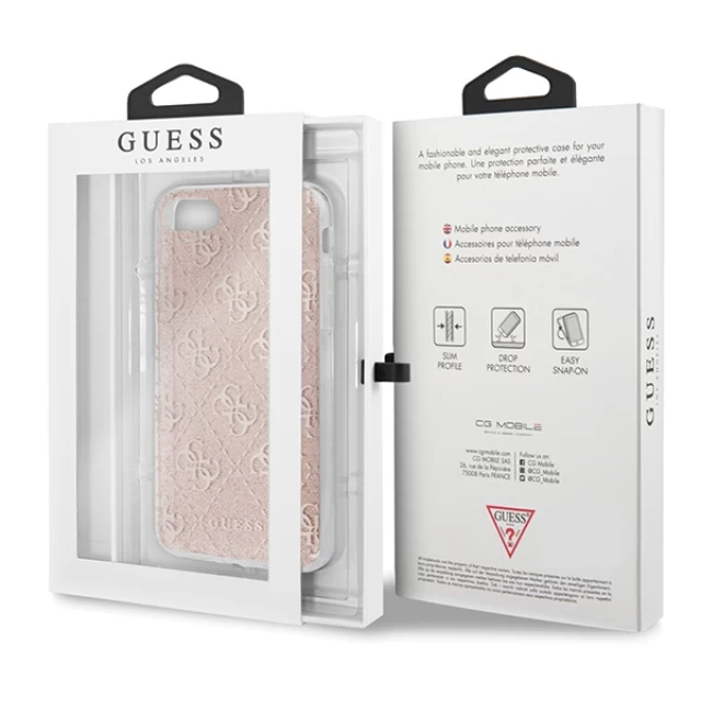 Чехол Guess 4G Glitter для iPhone 7 | 8 | SE 2022/2020 Pink (GUHCI8PCU4GLPI)