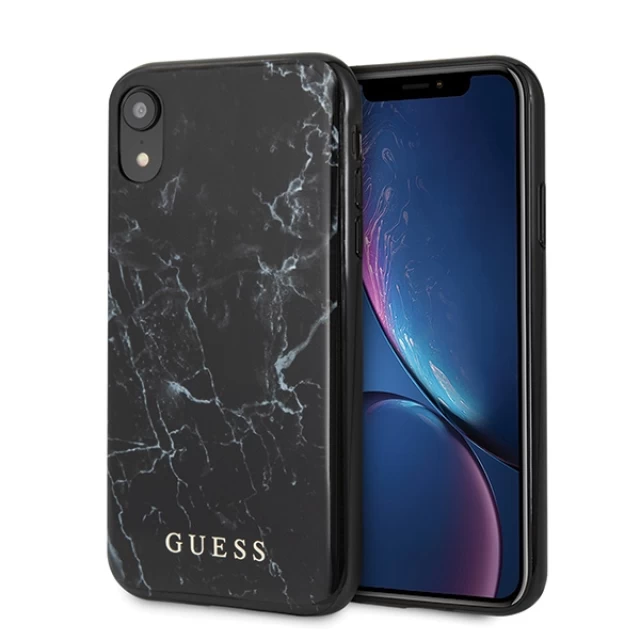 Чехол Guess Marble для iPhone XR Black (GUHCI61PCUMABK)