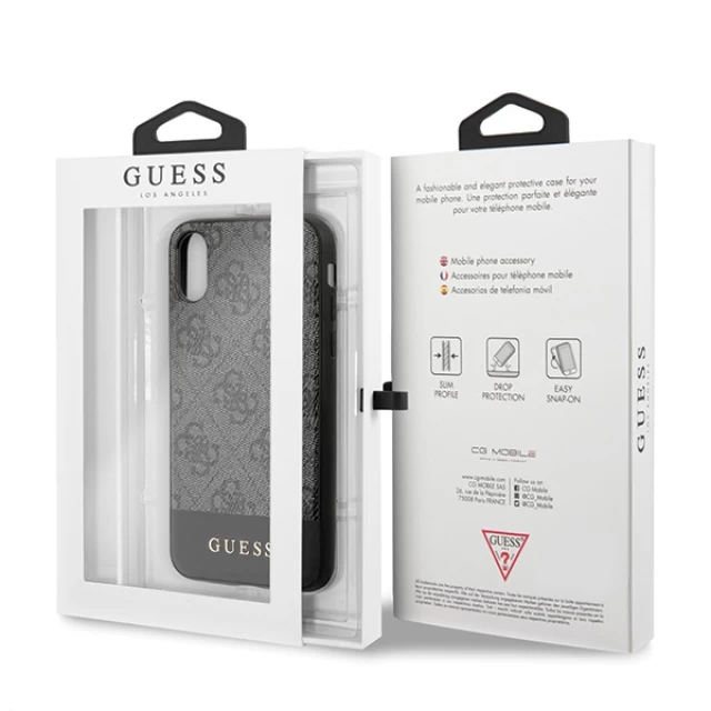 Чохол Guess 4G Stripe Collection для iPhone X | XS Grey (GUHCPXG4GLGR)