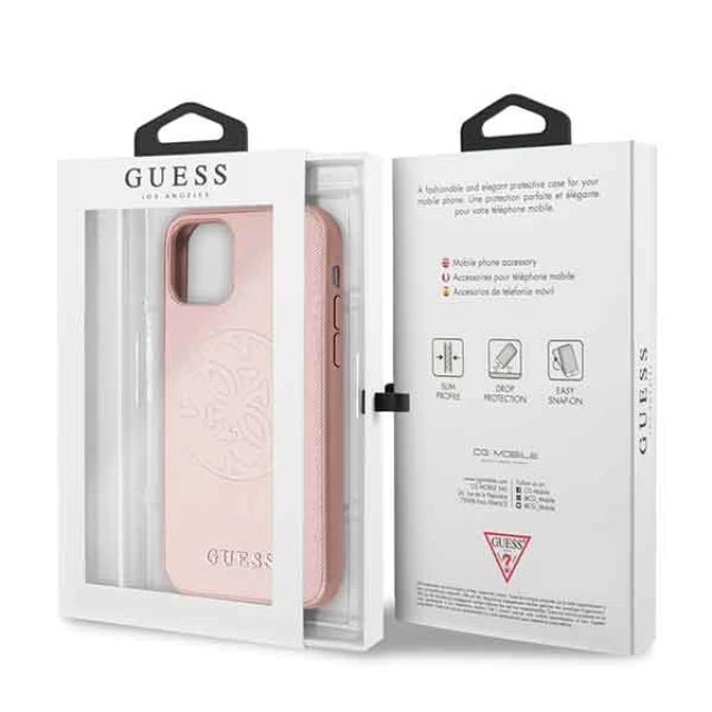 Чехол Guess Saffiano 4G Circle Logo для iPhone 11 Rose Gold (GUHCN61RSSASRG)