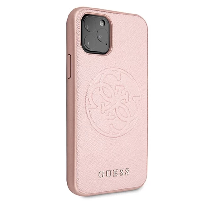 Чохол Guess Saffiano 4G Circle Logo для iPhone 11 Pro Max Pink (GUHCN65RSSASRG)
