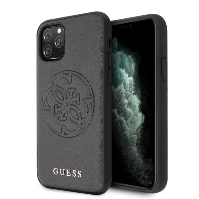 Чехол Guess Saffiano 4G Circle Logo для iPhone 11 Pro Black (GUHCN58RSSASBK)