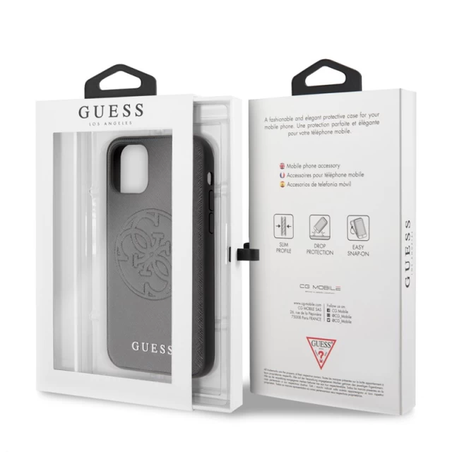 Чехол Guess Saffiano 4G Circle Logo для iPhone 11 Pro Black (GUHCN58RSSASBK)