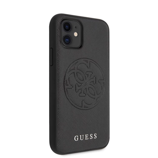 Чехол Guess Saffiano 4G Circle Logo для iPhone 11 Black (GUHCN61RSSASBK)