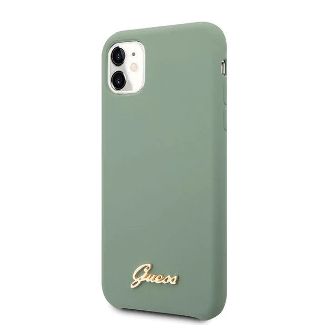 Чехол Guess Silicone Vintage Gold Logo для iPhone 11 Khaki (GUHCN61LSLMGKA)